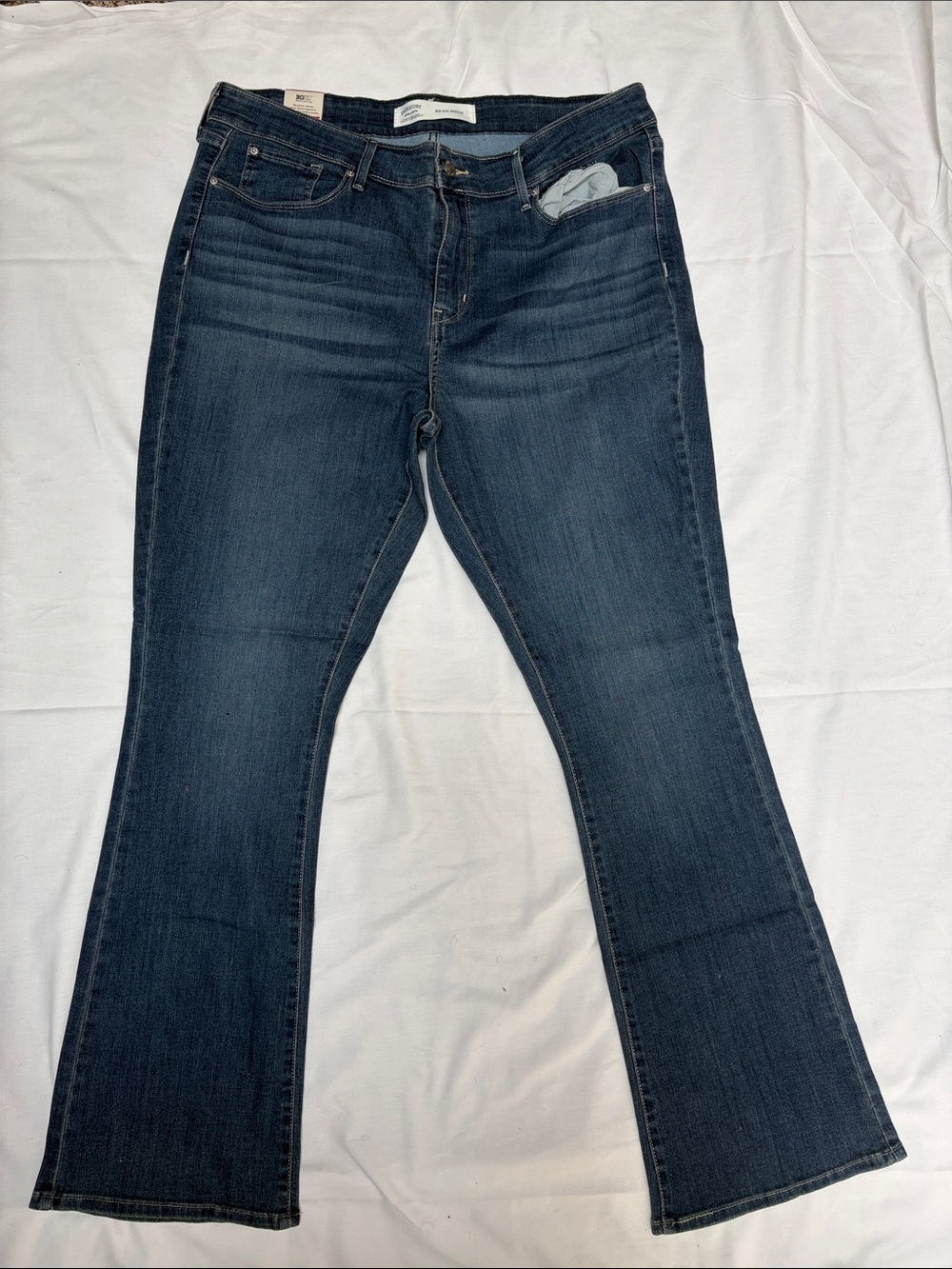 Wrangler Dark Blue Flared Wide Leg Jeans